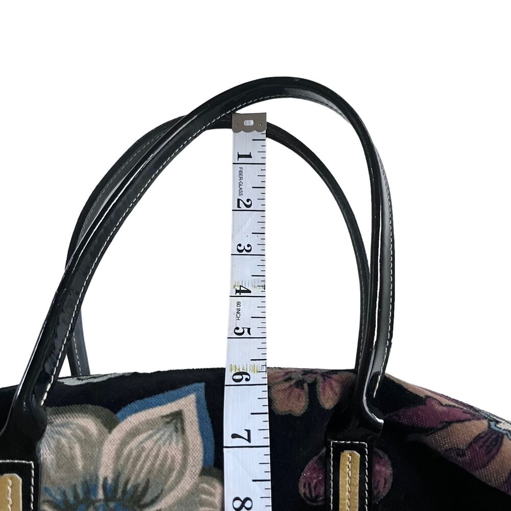 Longchamp Vintage Floral Velvet Canvas Hobo Bag Purse RARE - Picture 7 of 10